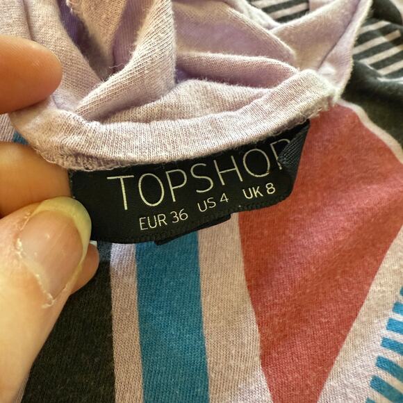 Topshop Purple Geometric Racerback Tank – Size 4 - Picture 5 of 6